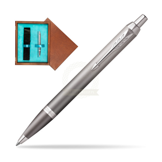 Parker IM RITUALS GREY Ballpoint Pen in single wooden box Mahogany Single Turquoise 