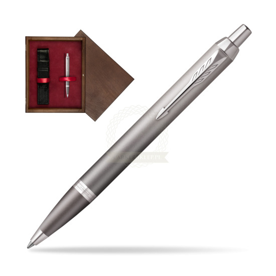 Parker IM RITUALS GREY Ballpoint Pen in single wooden box Wenge Single Maroon