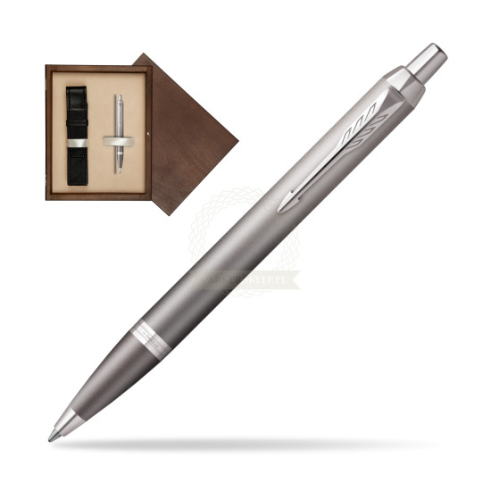 Parker IM RITUALS GREY Ballpoint Pen in single wooden box Wenge Single Ecru