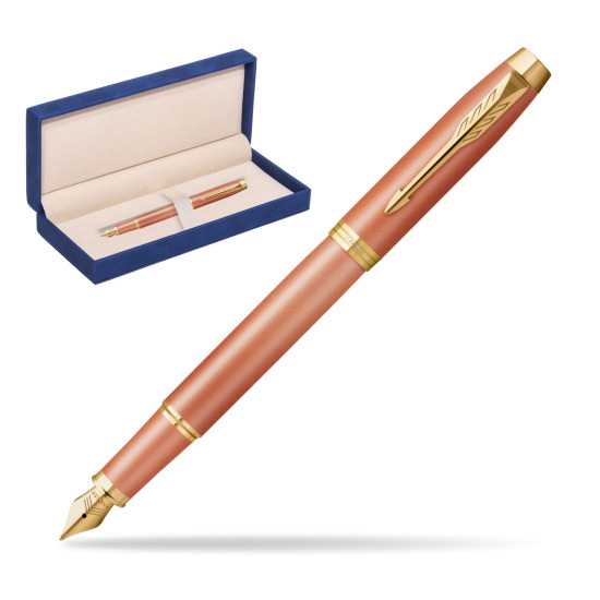 Fountain pen IM RITUALS ORANGE GT in suede box navy blue