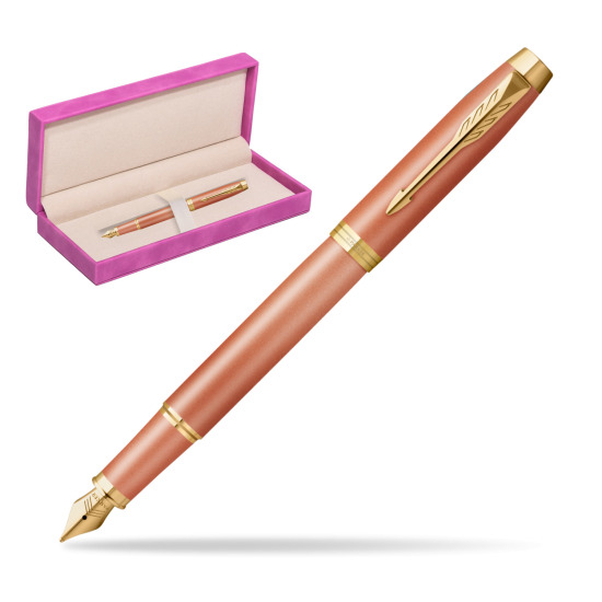 Fountain pen IM RITUALS ORANGE GT in suede box fuchsia
