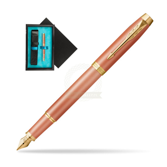 Fountain pen IM RITUALS ORANGE GT in single wooden box Black Single Turquoise