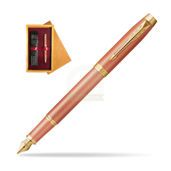 Fountain pen IM RITUALS ORANGE GT in single wooden box Honey Single Maroon