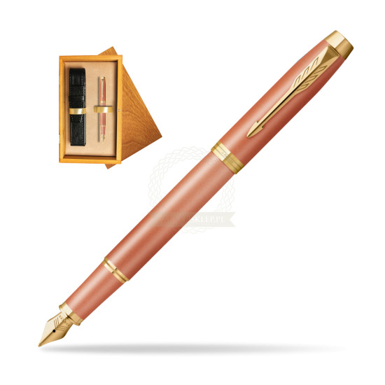 Fountain pen IM RITUALS ORANGE GT in single wooden box Honey Single Ecru