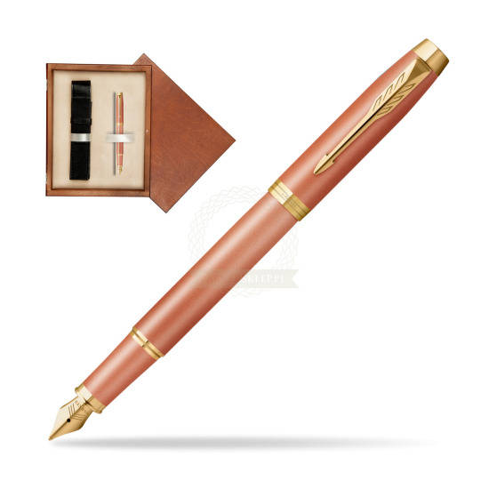 Fountain pen IM RITUALS ORANGE GT in single wooden box Mahogany Single Ecru