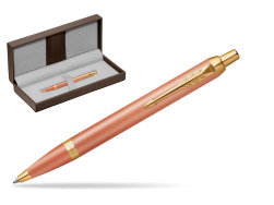 Parker IM RITUALS ORANGE GT Ballpoint Pen in the brown leather box