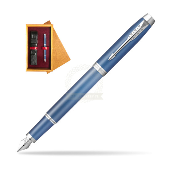 Penna Stilografica Parker IM RITUALS BLUE in single wooden box Honey Single Maroon