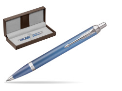 Parker IM RITUALS BLUE Ballpoint Pen in the brown leather box