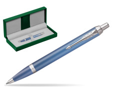 Parker IM RITUALS BLUE Ballpoint Pen in the green leather box