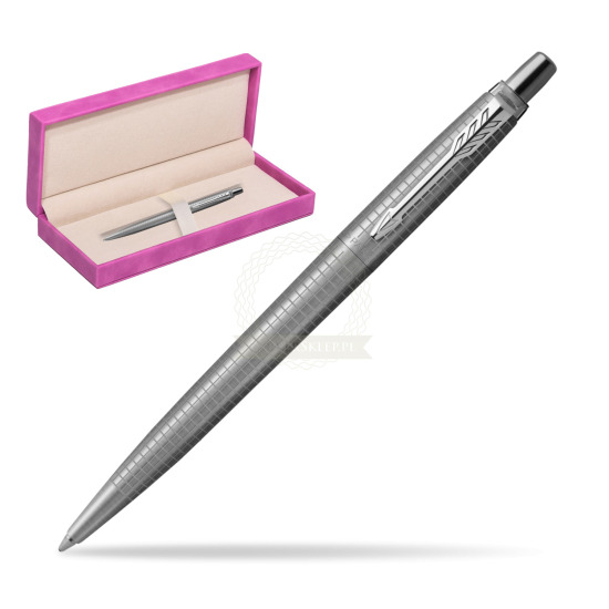 Jotter Premium 70TH ANNIVERSARY STEEL CT Ballpoint Pen in suede box fuchsia