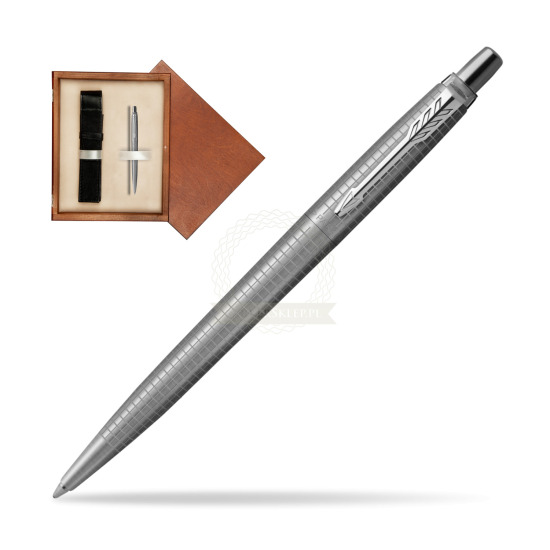 Jotter Premium 70TH ANNIVERSARY STEEL CT Ballpoint Pen in single wooden box Mahogany Single Ecru