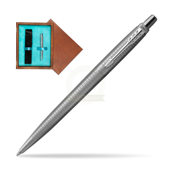 Jotter Premium 70TH ANNIVERSARY STEEL CT Ballpoint Pen in single wooden box Mahogany Single Turquoise 