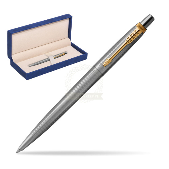 Jotter Premium 70TH ANNIVERSARY STEEL GT Ballpoint Pen in suede box navy blue