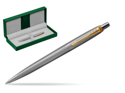 Jotter Premium 70TH ANNIVERSARY STEEL GT Ballpoint Pen in the green leather box