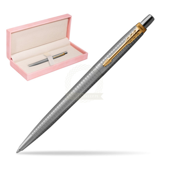 Jotter Premium 70TH ANNIVERSARY STEEL GT Ballpoint Pen in suede box pink