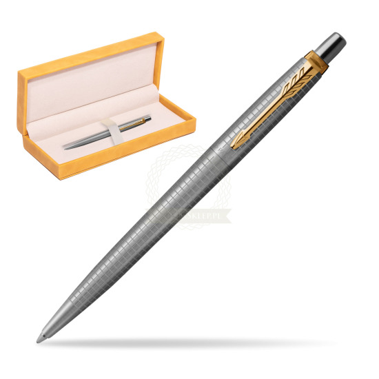 Jotter Premium 70TH ANNIVERSARY STEEL GT Ballpoint Pen in suede box yellow