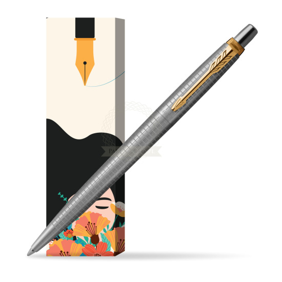 Jotter Premium 70TH ANNIVERSARY STEEL GT Ballpoint Pen in cover Poppy
