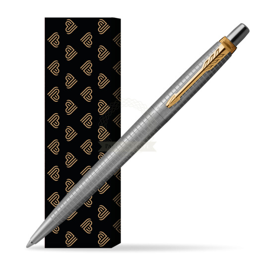 Jotter Premium 70TH ANNIVERSARY STEEL GT Ballpoint Pen in cover Golden Hearts