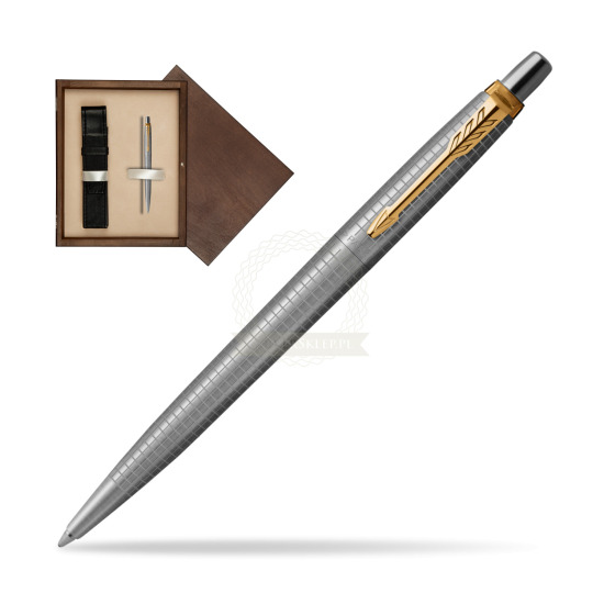 Jotter Premium 70TH ANNIVERSARY STEEL GT Ballpoint Pen in single wooden box Wenge Single Ecru