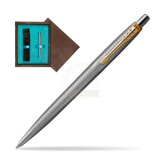Jotter Premium 70TH ANNIVERSARY STEEL GT Ballpoint Pen in single wooden box Wenge Single Turquoise 