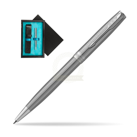 Parker Sonnet Ciselé CT Ballpoint pen in single wooden box Black Single Turquoise