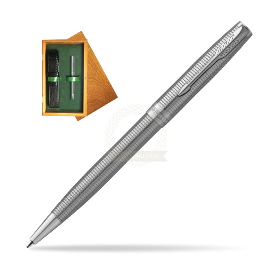 Parker Sonnet Ciselé CT Ballpoint pen in single wooden box Honey Single Green