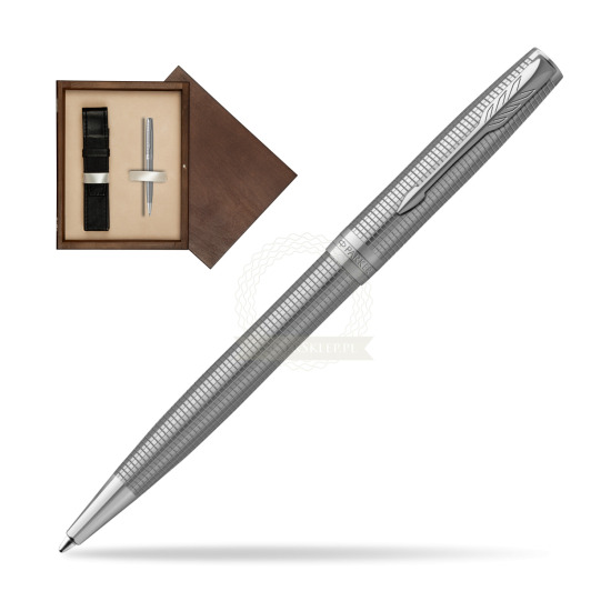 Parker Sonnet Ciselé CT Ballpoint pen in single wooden box Wenge Single Ecru