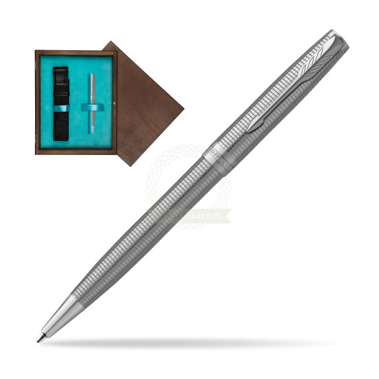 Parker Sonnet Ciselé CT Ballpoint pen in single wooden box Wenge Single Turquoise 