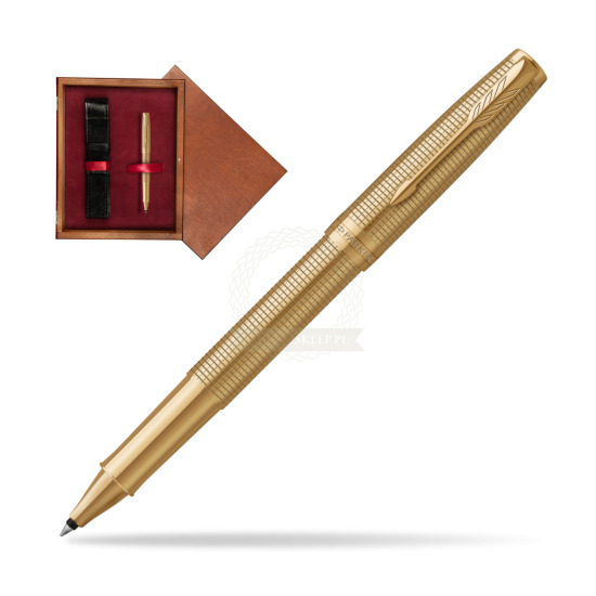 Penna Roller Parker Sonnet Ciselé GT in single wooden box Mahogany Single Maroon