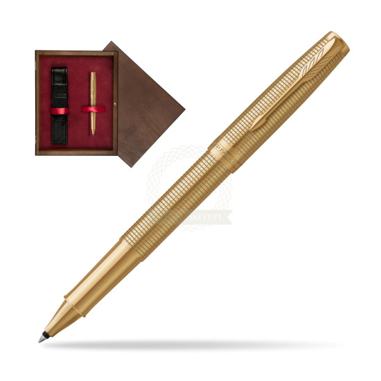 Penna Roller Parker Sonnet Ciselé GT in single wooden box Wenge Single Maroon