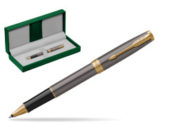Parker SONNET Grey Core GT Rollerball Pen in the green leather box