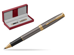 Parker SONNET Grey Core GT Rollerball Pen in the red leather box
