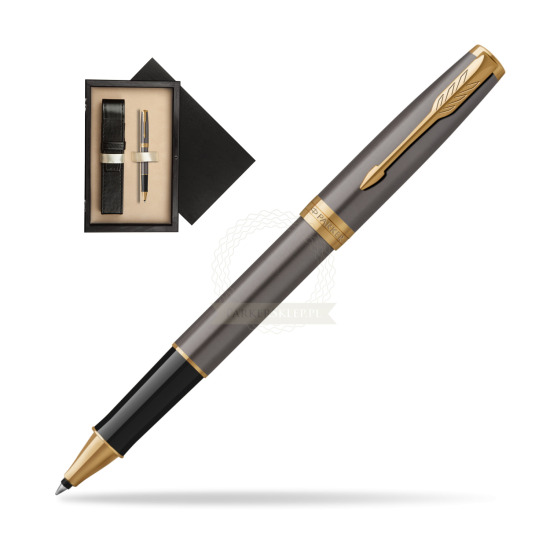 Parker SONNET Grey Core GT Penna Rollerball in single wooden box Wenge Single Ecru