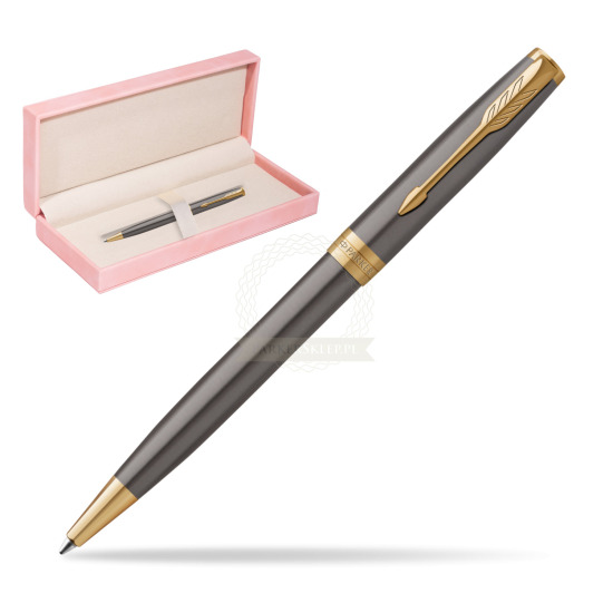 Parker SONNET Grey Core GT Penna a sfera in suede box pink