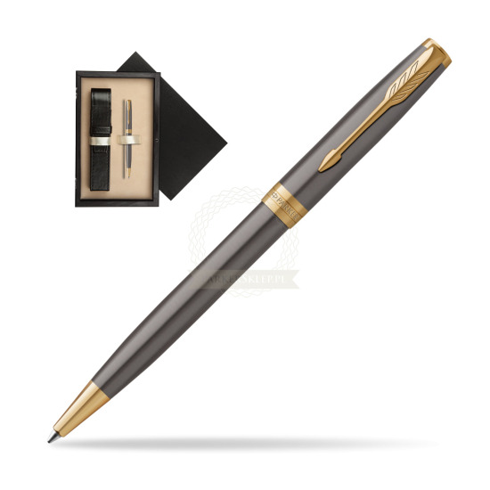 Parker SONNET Grey Core GT Penna a sfera in single wooden box Wenge Single Ecru