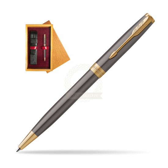 Parker SONNET Grey Core GT Penna a sfera in single wooden box Honey Single Maroon