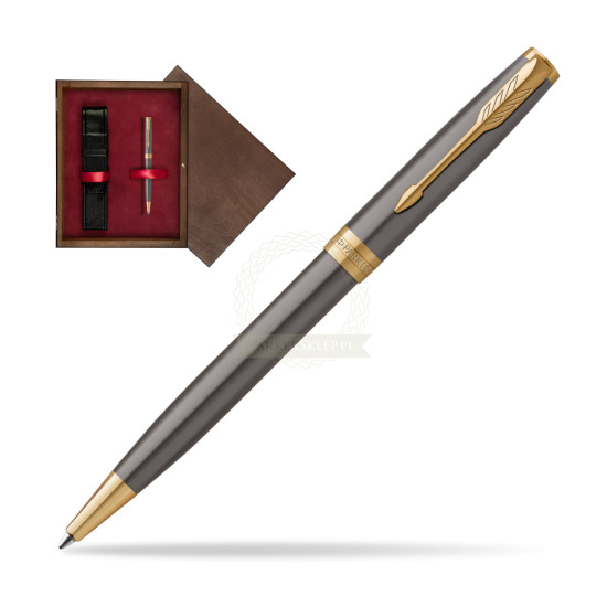 Parker SONNET Grey Core GT Penna a sfera in single wooden box Wenge Single Maroon