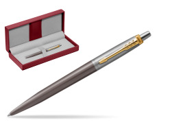 Parker Jotter XL Grey Core GT Ballpoint Pen in the red leather box