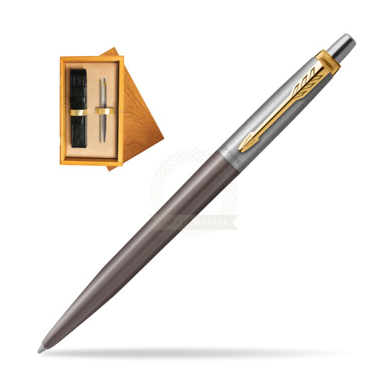 Parker Jotter Grey Core GT Penna a Sfera in single wooden box Honey Single Ecru