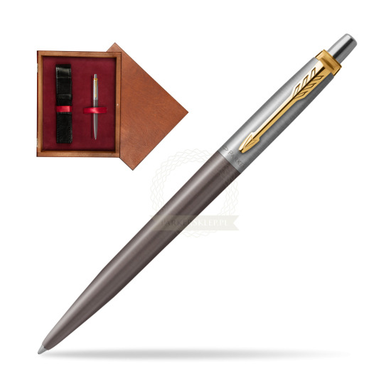 Parker Jotter Grey Core GT Penna a Sfera in single wooden box Mahogany Single Maroon