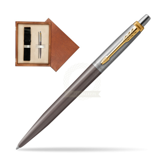 Parker Jotter Grey Core GT Penna a Sfera in single wooden box Mahogany Single Ecru