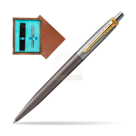 Parker Jotter Grey Core GT Penna a Sfera in single wooden box Mahogany Single Turquoise 