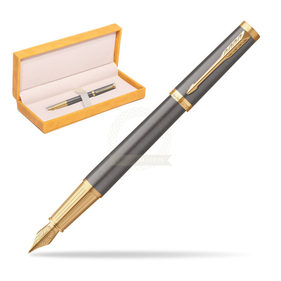 Parker Ingenuity Grey Core GT Penna Stilografica in suede box yellow