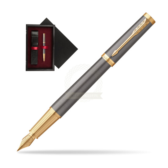 Parker Ingenuity Grey Core GT Penna Stilografica in single wooden box Black Single Maroon