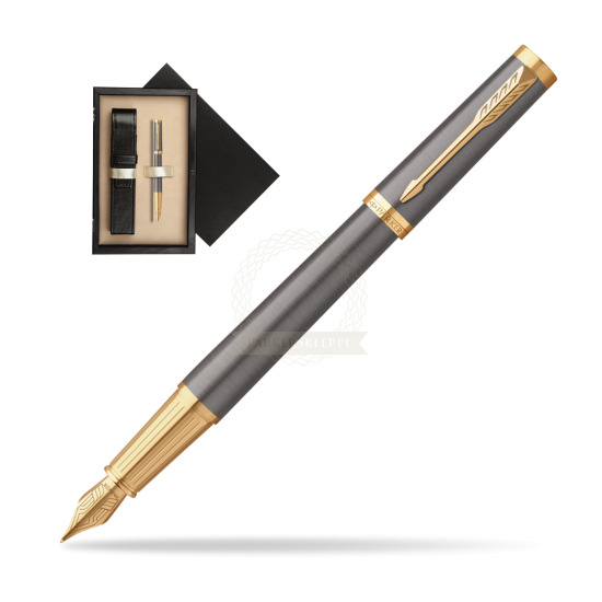 Parker Ingenuity Grey Core GT Penna Stilografica in single wooden box Wenge Single Ecru