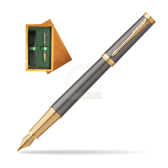 Parker Ingenuity Grey Core GT Penna Stilografica in single wooden box Honey Single Green