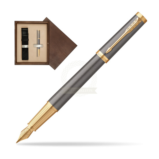 Parker Ingenuity Grey Core GT Penna Stilografica in single wooden box Wenge Single Ecru