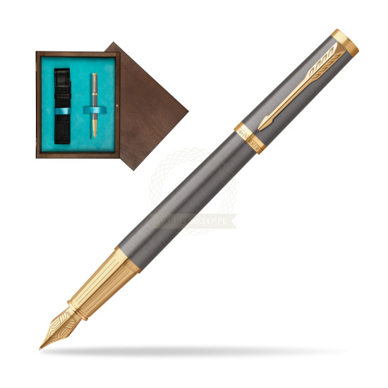 Parker Ingenuity Grey Core GT Penna Stilografica in single wooden box Wenge Single Turquoise 