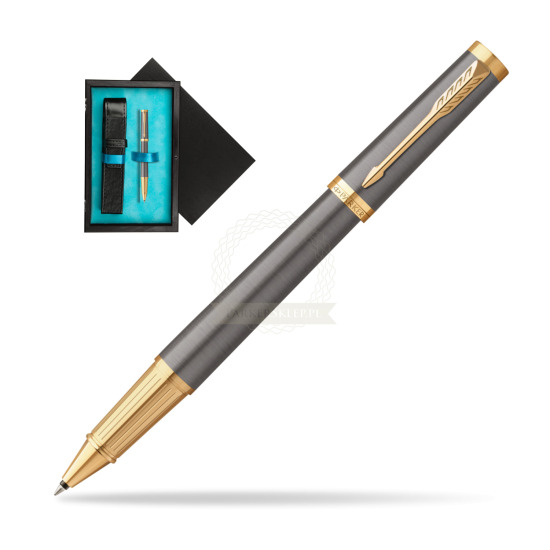 Parker Ingenuity Grey Core GT Penna Rollerball in single wooden box Black Single Turquoise