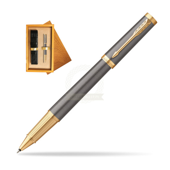 Parker Ingenuity Grey Core GT Penna Rollerball in single wooden box Honey Single Ecru